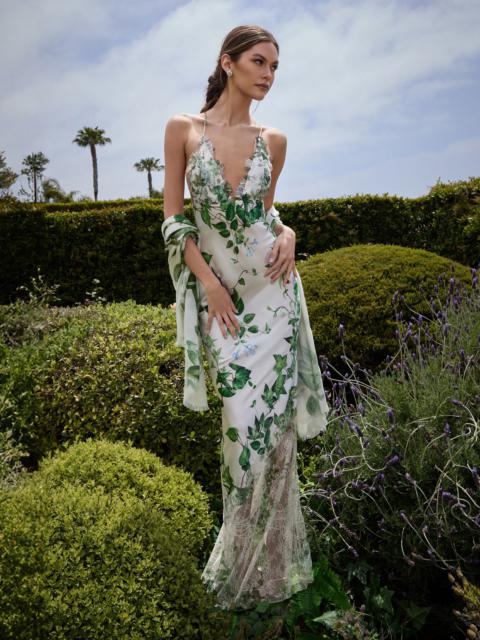 Alice + Olivia CLAUDIA OPEN BACK MAXI DRESS