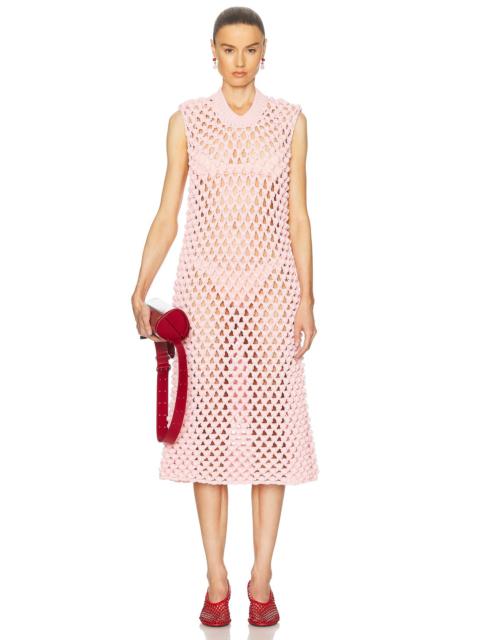 Sleeveless Crew Neck Dress in Cotton Candy