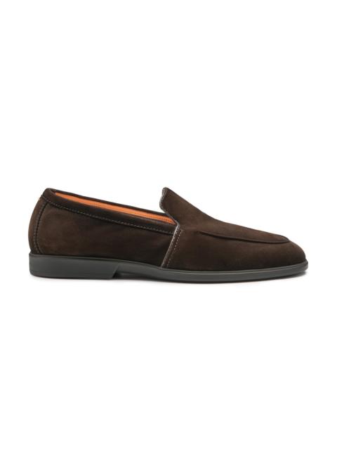 Santoni Men's dark brown suede loafer