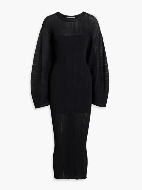 Stella McCartney Plissé-knit midi dress