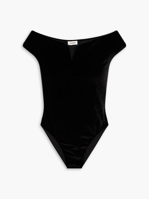 Nanushka Gesa off-the-shoulder velvet bodysuit