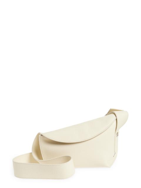 Alexander McQueen McQueen T-Bar Sling Asymmetric Leather Crossbody Bag in Cream/Silver at Nordstrom