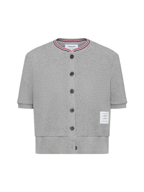 Thom Browne COTTON WAFFLE SHORT SLEEVE CARDIGAN