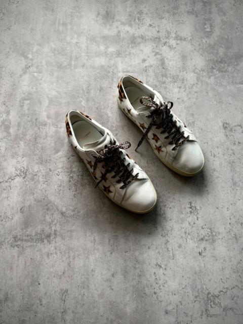 SAINT LAURENT Saint Laurent Paris Leopard Star Pony-Hair Star Sneakers