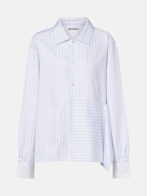 JW Anderson Striped asymmetric cotton poplin shirt