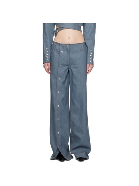 Blue Press-Stud Jeans