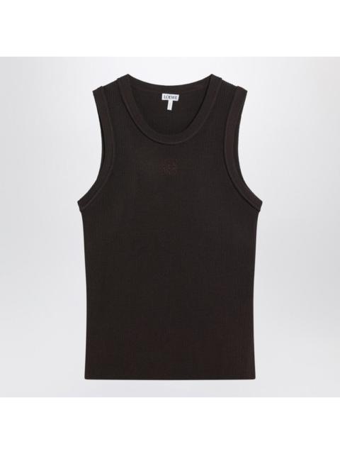 Loewe Loewe Brown Ribbed Viscose-Blend Tank Top Women