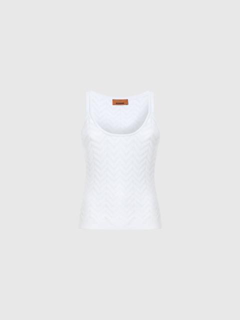 Missoni Stretch Chevron Cotton and Viscose Tank Top