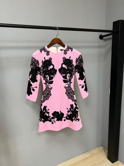 Dolce & Gabbana Dolce & Gabbana heavily embellished pink embroidered dress