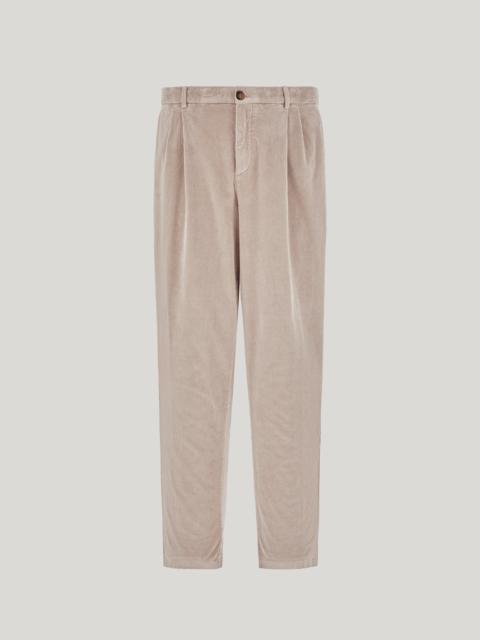 Canali HAZELNUT COMFORT SOFT TOUCH CORDUROY CHINOS WITH TWO DARTS