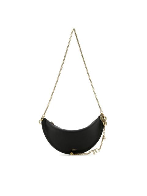 Chloé Chloe Icons Halfmoon Mini Black Leather Shoulder Bag New & A