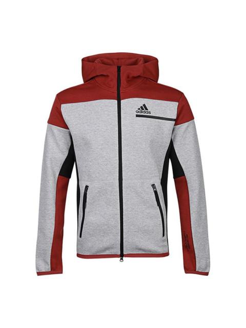 adidas Zne Fz Sports Colorblock Hooded Jacket light grey GM6536