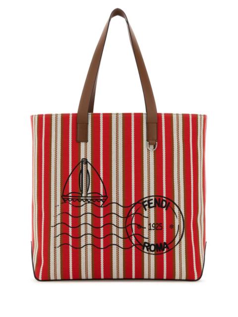 FENDI Fendi Men Embroidered Canvas Shopping Bag