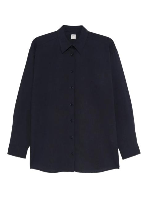 TOTEME Fluid Classic Shirt in Navy