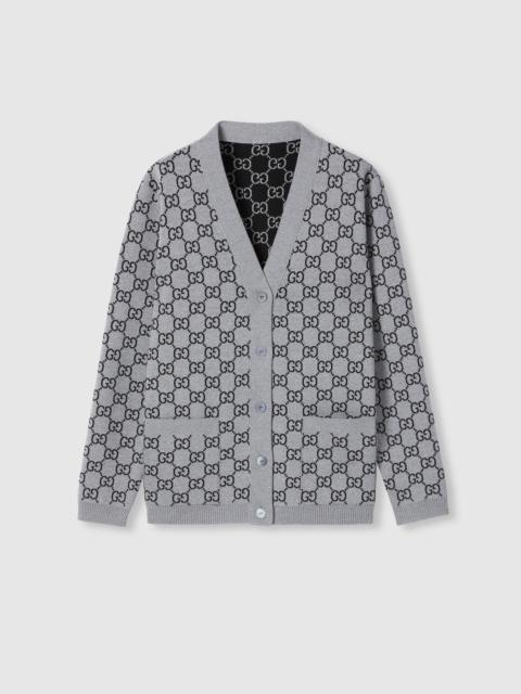 GUCCI Reversible GG wool jacquard cardigan