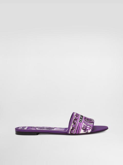 Embroidered slides