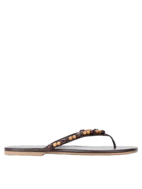 STAUD Freja Thong Sandal in Wood Beads