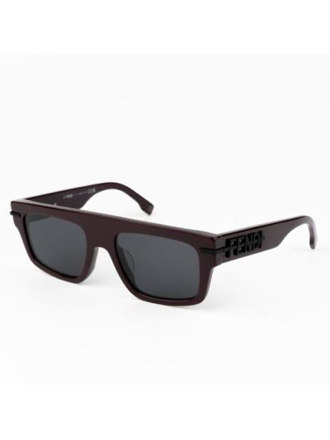 FENDI NEW Fendi FE40091U FENDIGRAPHY 69A Bordeaux Grey Unisex Square Sunglasses