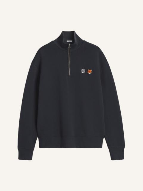 Maison Kitsuné DOUBLE FOX HEAD HALF ZIP COMFORT SWEATSHIRT
