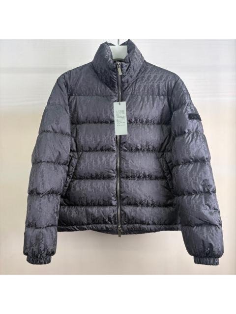 Dior Dior grey down jacket with all-over logo print