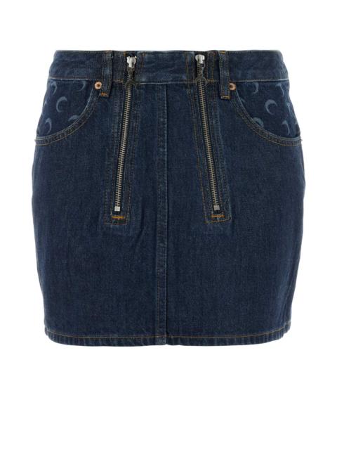Marine Serre Marine Serre Women Blue Denim Mini Skirt