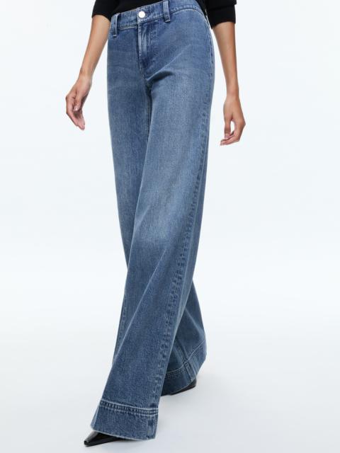 Alice + Olivia BRIAN CLEAN FRONT WIDE LEG JEAN