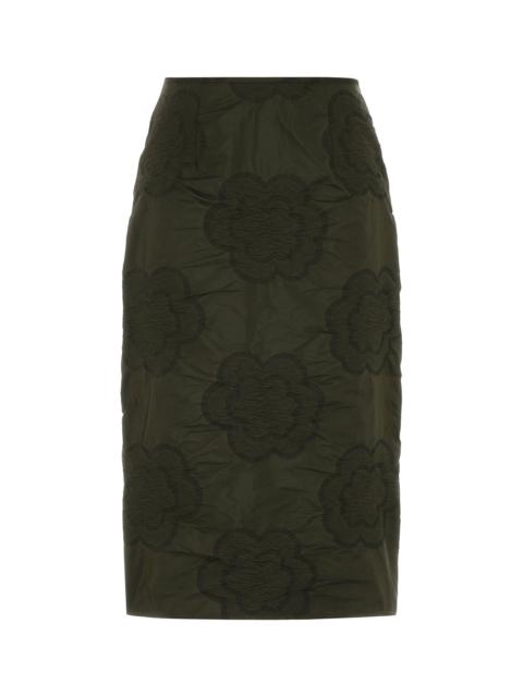 CECILIE BAHNSEN Olive green polyester blend Allegra skirt