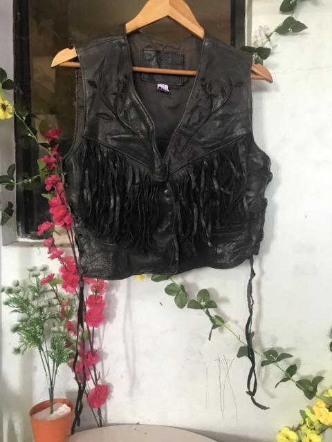 Other Designers Vintage 80s Branded Leather For Rider Jacket