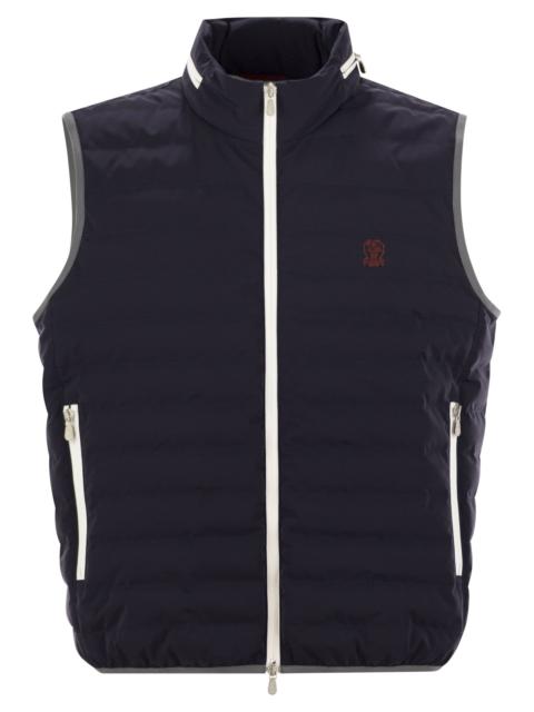 Brunello Cucinelli Brunello Cucinelli Men Sleeveless Nylon Down Jacket With Logo And Removable Hood