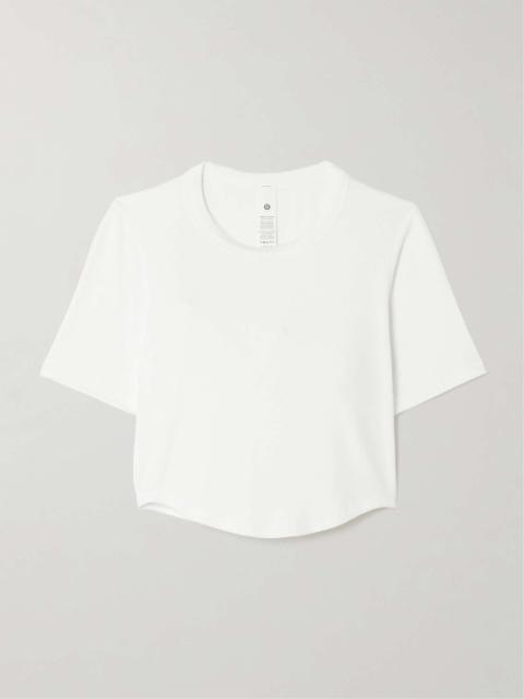 Hold Tight cropped stretch LENZING™ modal-jersey T-shirt White