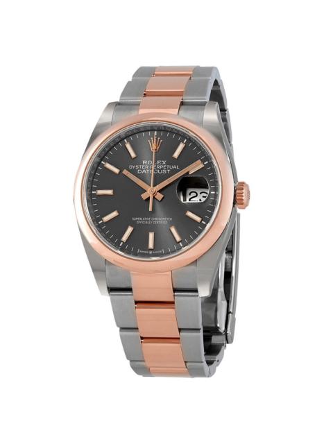 ROLEX Rolex Datejust 36 Dark Rhodium Dial Men's Steel and 18k Everose Gold Oyster Watch 126201DRSO