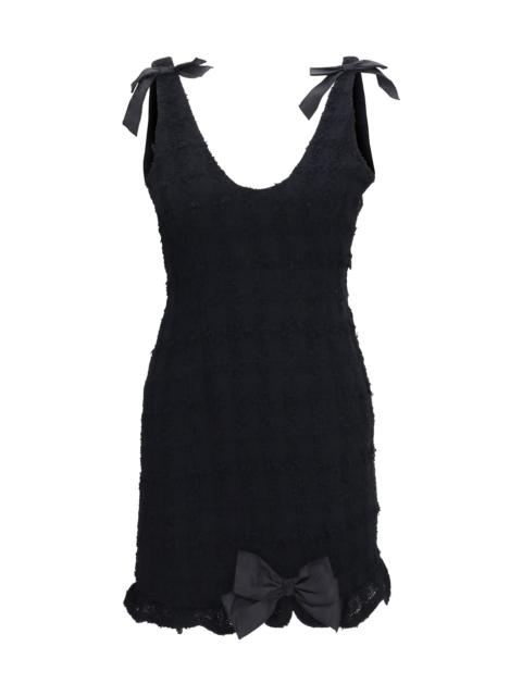 Alessandra Rich Alessandra Rich Checked Bouclé Tweed Mini Dress Black