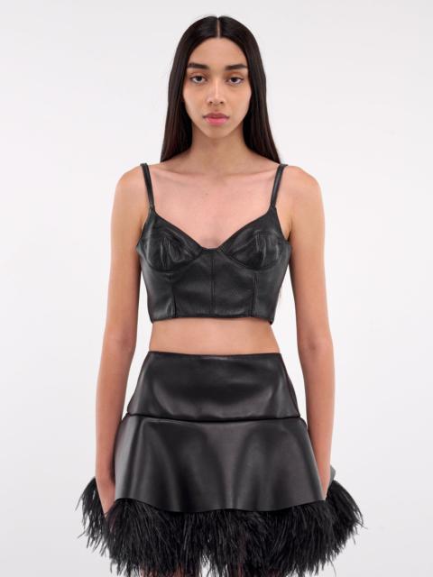David Koma Cami Cup Leather Top
