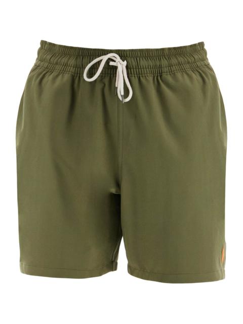 Polo Ralph Lauren - Polo Ralph Lauren olive green swim trunks in recycled polyester with embroidered logo