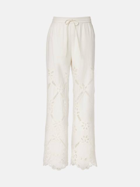 VERONICA BEARD Daisy cotton and linen wide-leg pants