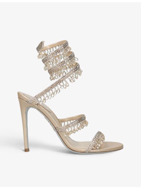 RENE CAOVILLA Chandelier 105 crystal-embellished leather heeled courts