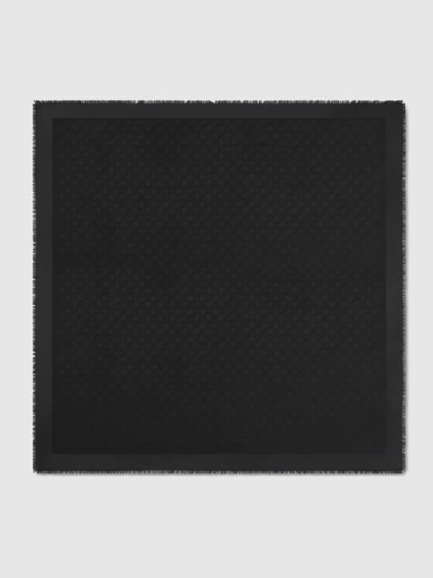 GUCCI Silk wool Horsebit jacquard shawl