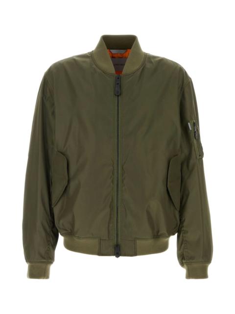 BALENCIAGA Balenciaga Men Olive Green Nylon Bomber Jacket