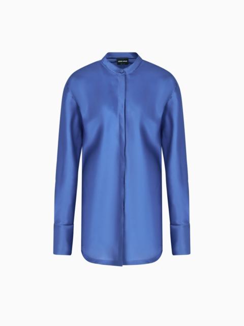 GIORGIO ARMANI LONG-SLEEVED SHIRT IN TRIPLE SILK GEORGETTE