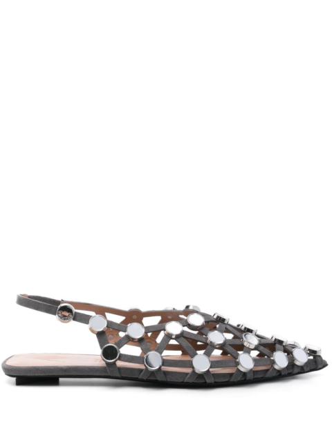 THE ATTICO Mirrored studded sandals