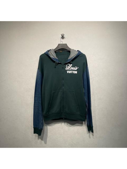 Louis Vuitton Louis Vuitton patchwork denim hooded jacket