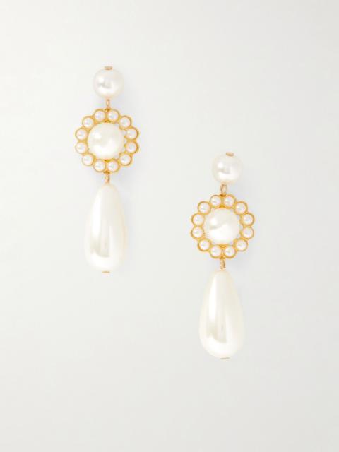 Jennifer Behr Caretta gold-plated faux pearl earrings Ivory