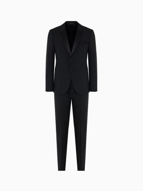EMPORIO ARMANI SLIM-FIT TUXEDO IN COMPACT, TWO-WAY STRETCH CANVAS