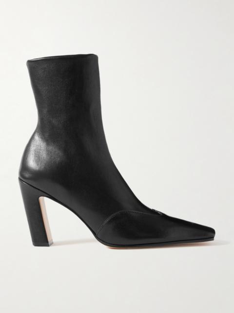 KHAITE Nevada Leather Ankle Boots