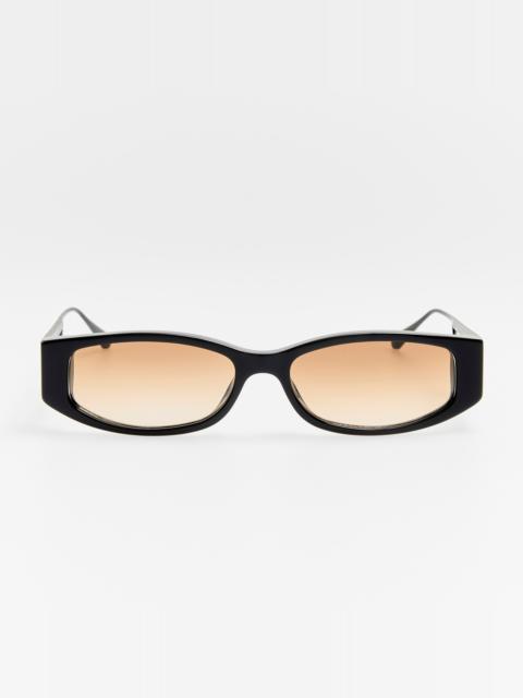 LINDA FARROW Susie Sunglasses in Black and Mocha