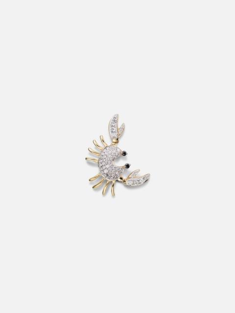 Yvonne Léon Crustacé 9kt gold single earring with diamonds