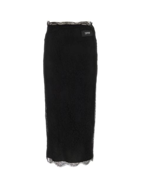Dolce & Gabbana Woman Black Lace Skirt