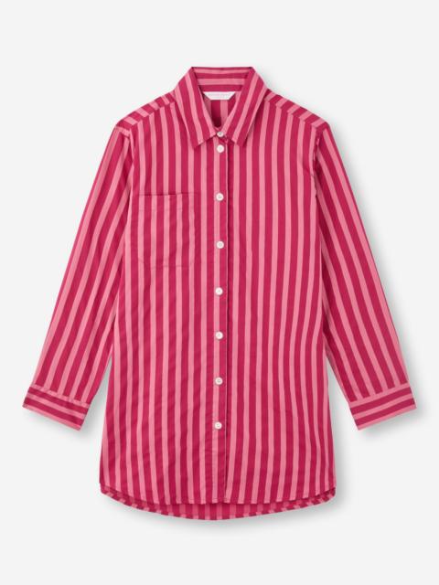 Derek Rose Women's Nightshirt Capri 25 Cotton Batiste Pink