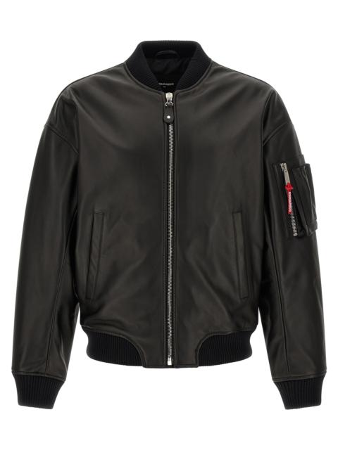 DSQUARED2 Dsquared2 Men Leather Bomber Jacket