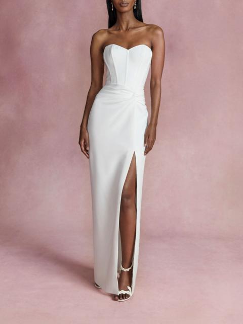 Marchesa TWIST CREPE COLUMN GOWN